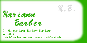 mariann barber business card